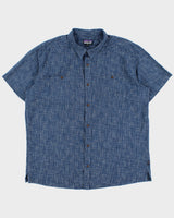 Vintage Patagonia Fade Check Hemp Blend Short Sleeve Pocket Shirt - XXL