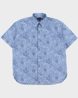 Vintage Tommy Hilfiger Sky Blue Paisley Regular Fit Short Sleeve Shirt - XL