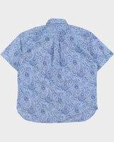 Vintage Tommy Hilfiger Sky Blue Paisley Regular Fit Short Sleeve Shirt - XL