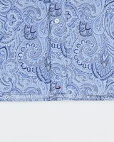 Vintage Tommy Hilfiger Sky Blue Paisley Regular Fit Short Sleeve Shirt - XL