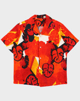 Vintage 1960s Tropical Hand Finished Made In Hawaii Bark Cloth Hawaiian Aloha Shirt - L
