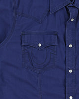 Vintage True Religion Chain Stitch Pearl Snap Button Short Sleeve Western Shirt - XL