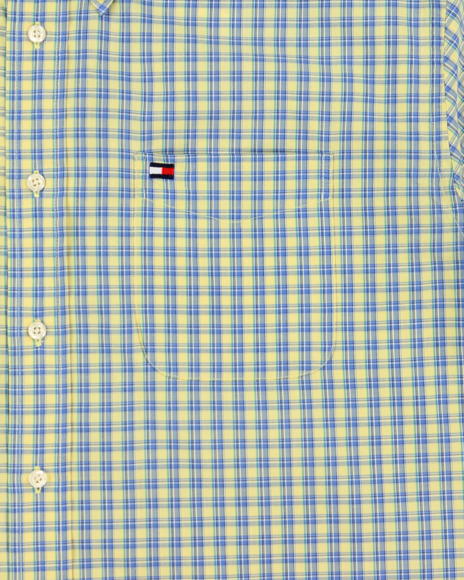 Vintage 1990s Tommy Hilfiger Plaid Classic Fit Short Sleeve Shirt - L