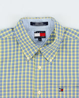 Vintage 1990s Tommy Hilfiger Plaid Classic Fit Short Sleeve Shirt - L