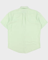 Vintage Tommy Hilfiger Mint Green Ocean Washed Linen Relaxed Fit Short Sleeve Shirt - M