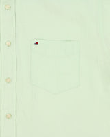 Vintage Tommy Hilfiger Mint Green Ocean Washed Linen Relaxed Fit Short Sleeve Shirt - M