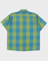 Vintage 1970s Town Craft JC Penneys Gradient Check Penn Press Short Sleeve Shirt - L