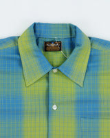 Vintage 1970s Town Craft JC Penneys Gradient Check Penn Press Short Sleeve Shirt - L