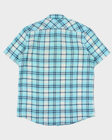 Vintage Y2K 00s Lacoste Plaid Linen Slim Fit Short Sleeve Shirt - L