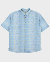 Vintage Y2K 00s Tommy Bahama Pattern Plaid Silk Relaxed Fit Short Sleeve Shirt - L
