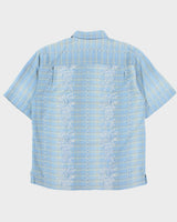 Vintage Y2K 00s Tommy Bahama Pattern Plaid Silk Relaxed Fit Short Sleeve Shirt - L