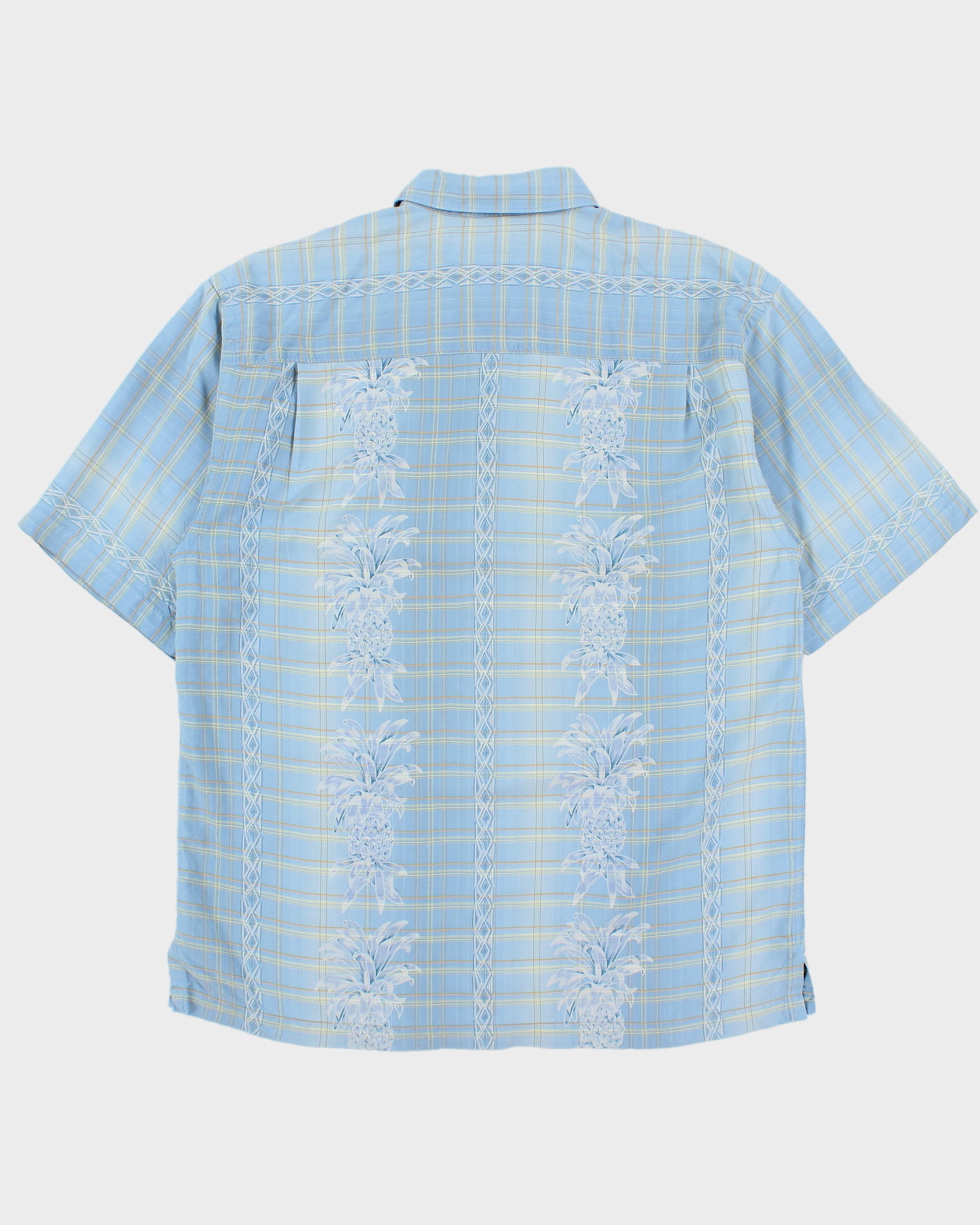 Vintage Y2K 00s Tommy Bahama Pattern Plaid Silk Relaxed Fit Short Sleeve Shirt - L