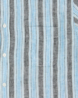 Vintage Perry Ellis Striped Linen Relaxed Fit Short Sleeve Shirt - XL