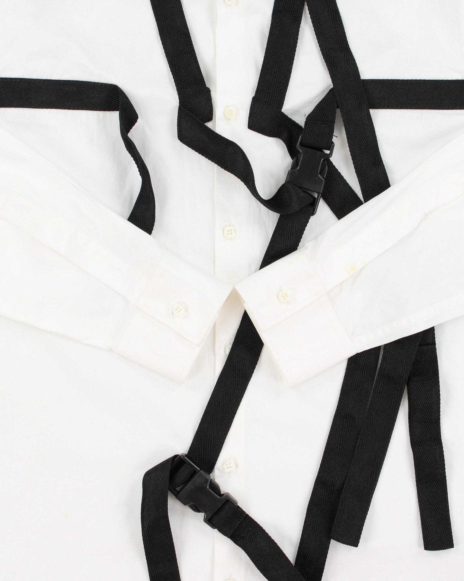 Dsquared2 White Harness Strap Slim Fit Long Sleeve Shirt - S