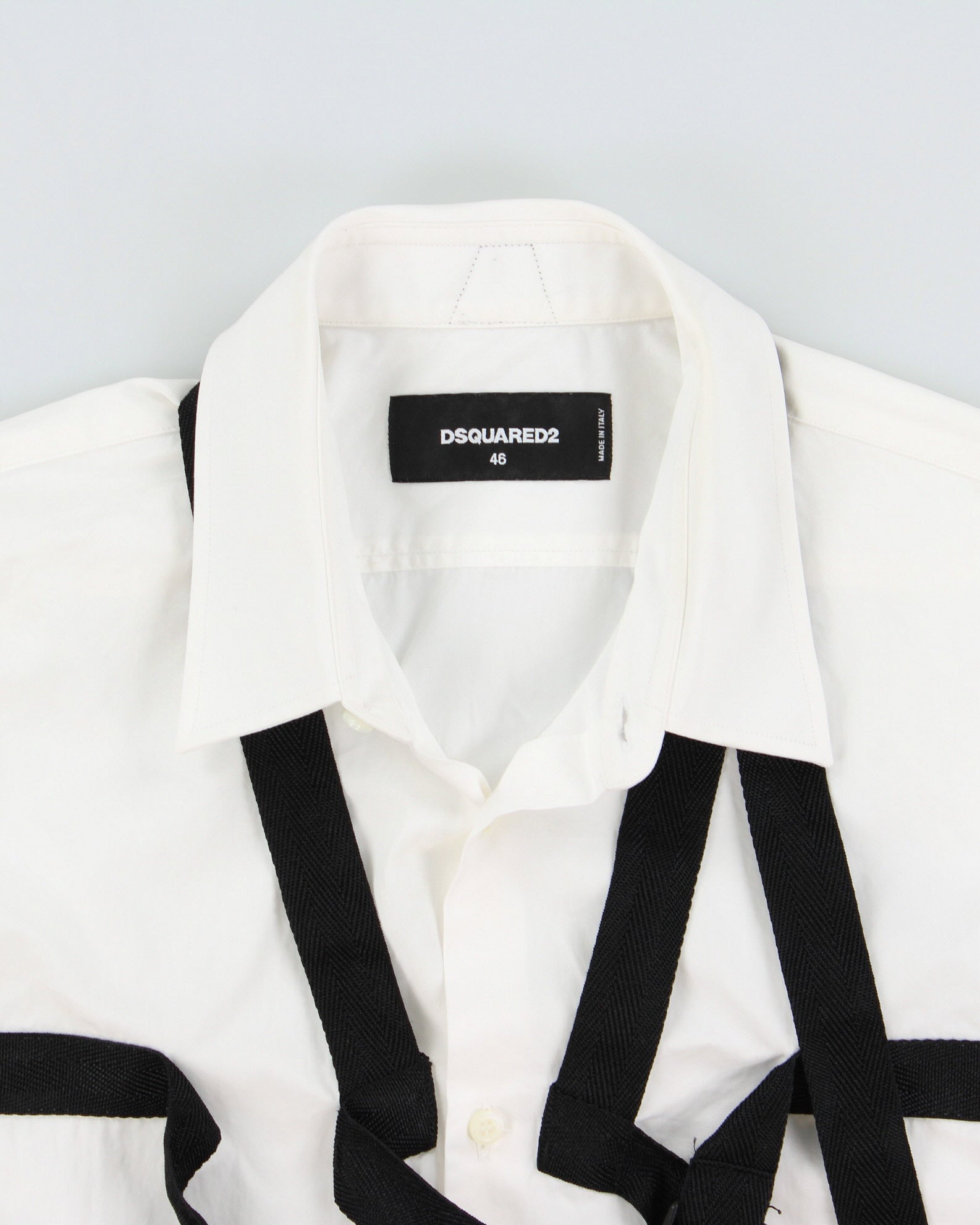Dsquared2 White Harness Strap Slim Fit Long Sleeve Shirt - S