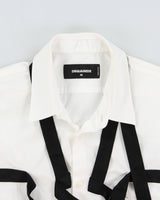 Dsquared2 White Harness Strap Slim Fit Long Sleeve Shirt - S