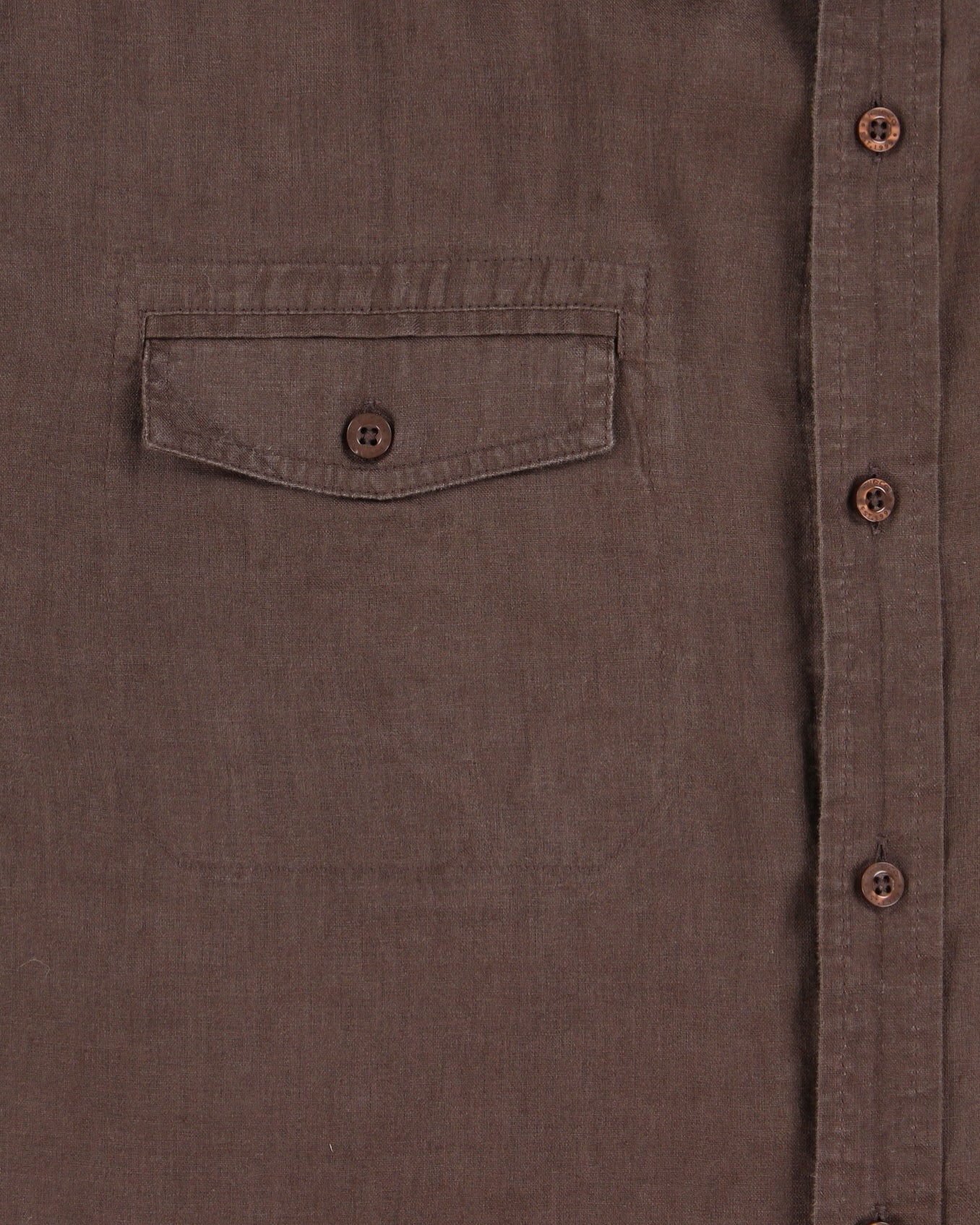 Vintage Y2K 00s RW&amp;CO Brown Linen Short Sleeve Pocket Shirt - XL