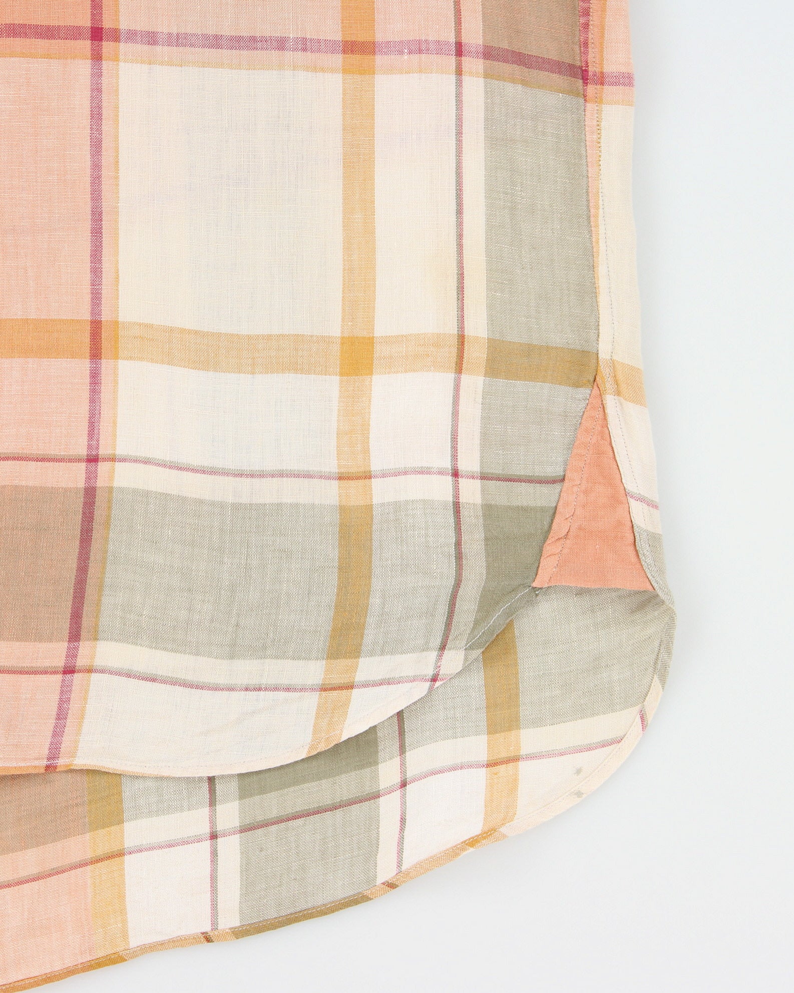 Vintage 1990s Lorenzini Plaid Made In Italy Ocean Wash Linen Relaxed Fit Short Sleeve Shirt - XL