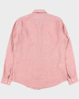 Hugo Boss Pale Pink Lukas Ocean Wash Linen Regular Fit Long Sleeve Shirt - L