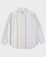 Vintage Tommy Bahama Striped Linen Relaxed Fit Long Sleeve Shirt - XL