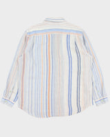 Vintage Tommy Bahama Striped Linen Relaxed Fit Long Sleeve Shirt - XL