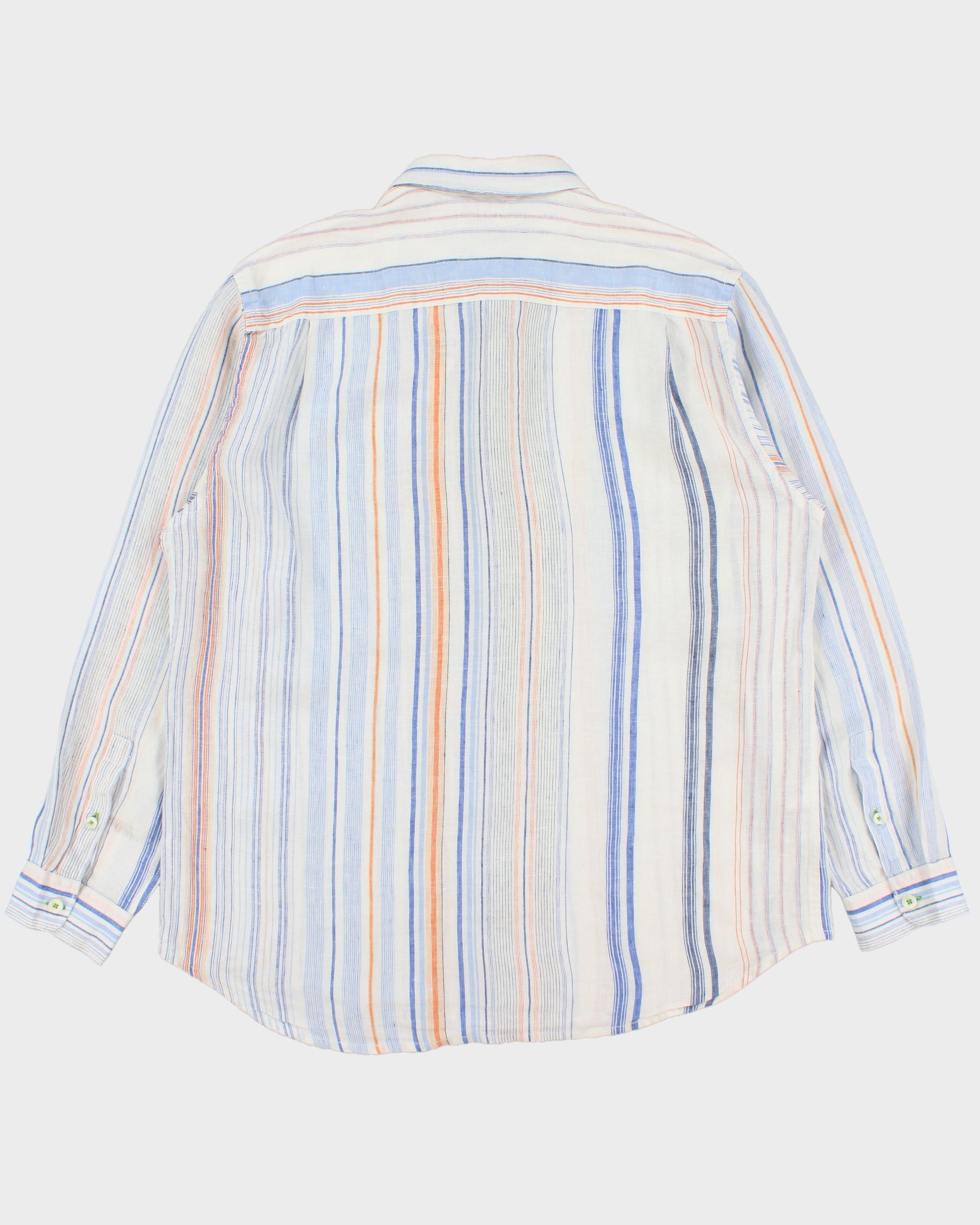 Vintage Tommy Bahama Striped Linen Relaxed Fit Long Sleeve Shirt - XL