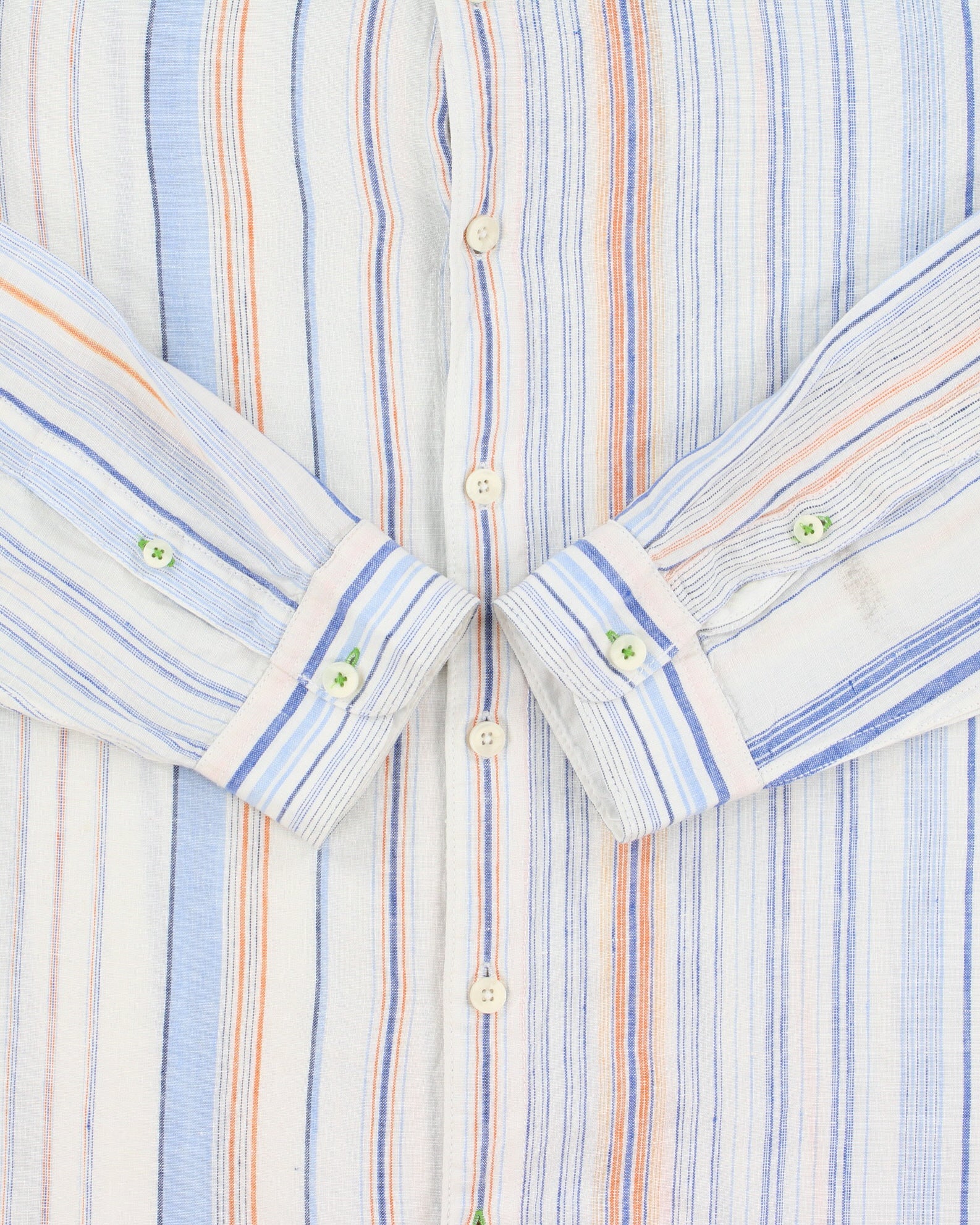 Vintage Tommy Bahama Striped Linen Relaxed Fit Long Sleeve Shirt - XL