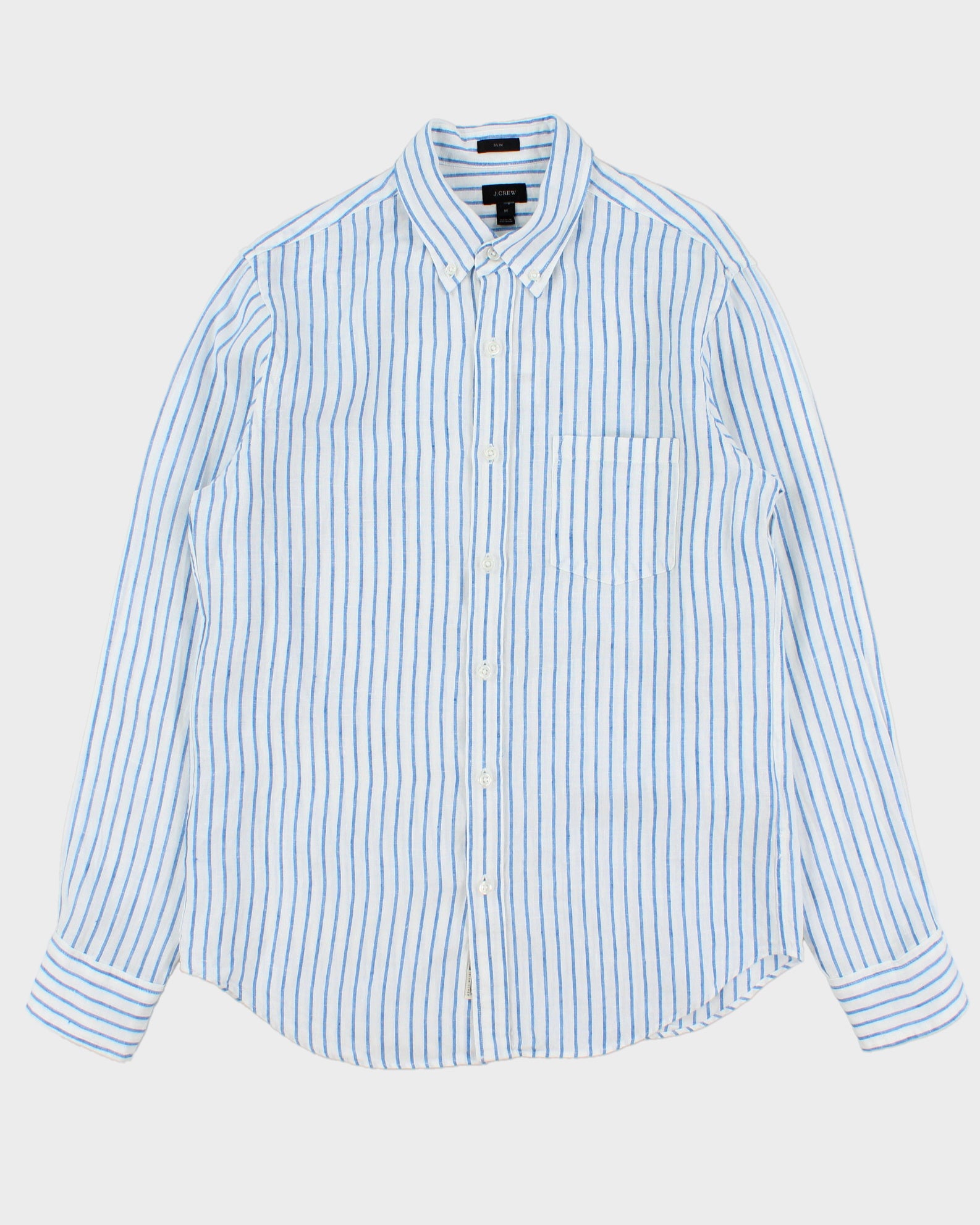 Vintage J.Crew Striped Baird Mcnutt Irish Linen Slim Fit Long Sleeve Shirt - M