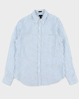 Vintage J.Crew Striped Baird Mcnutt Irish Linen Slim Fit Long Sleeve Shirt - M