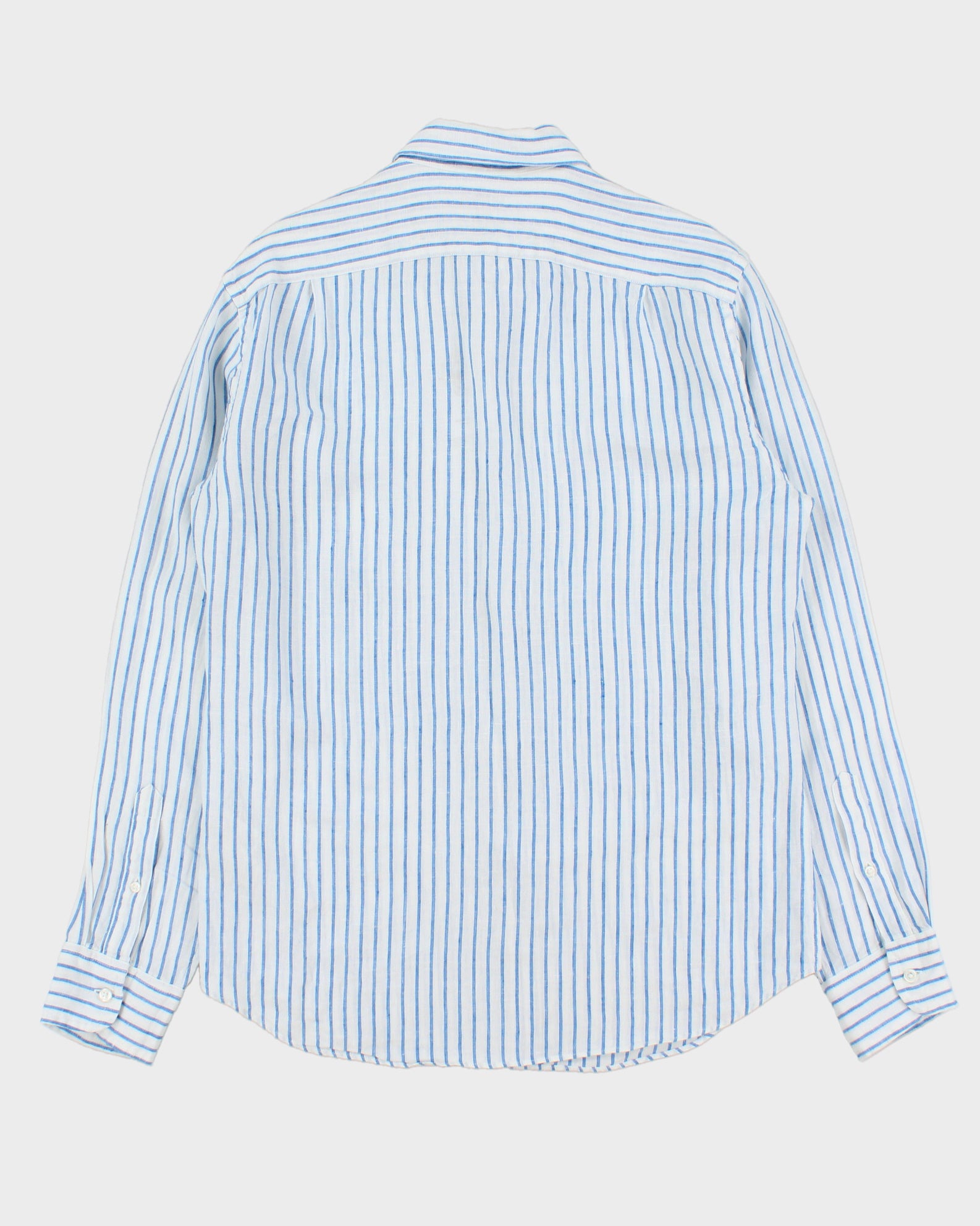 Vintage J.Crew Striped Baird Mcnutt Irish Linen Slim Fit Long Sleeve Shirt - M