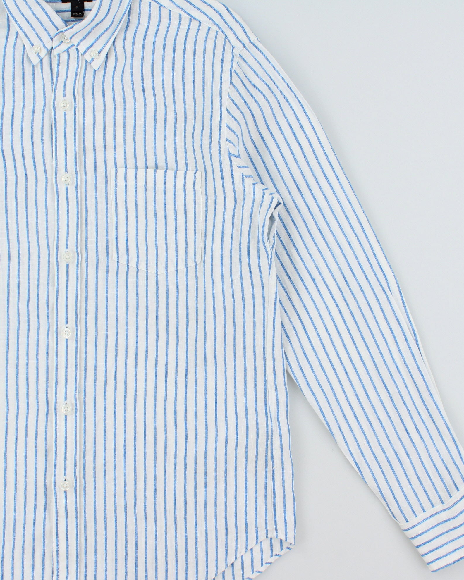 Vintage J.Crew Striped Baird Mcnutt Irish Linen Slim Fit Long Sleeve Shirt - M