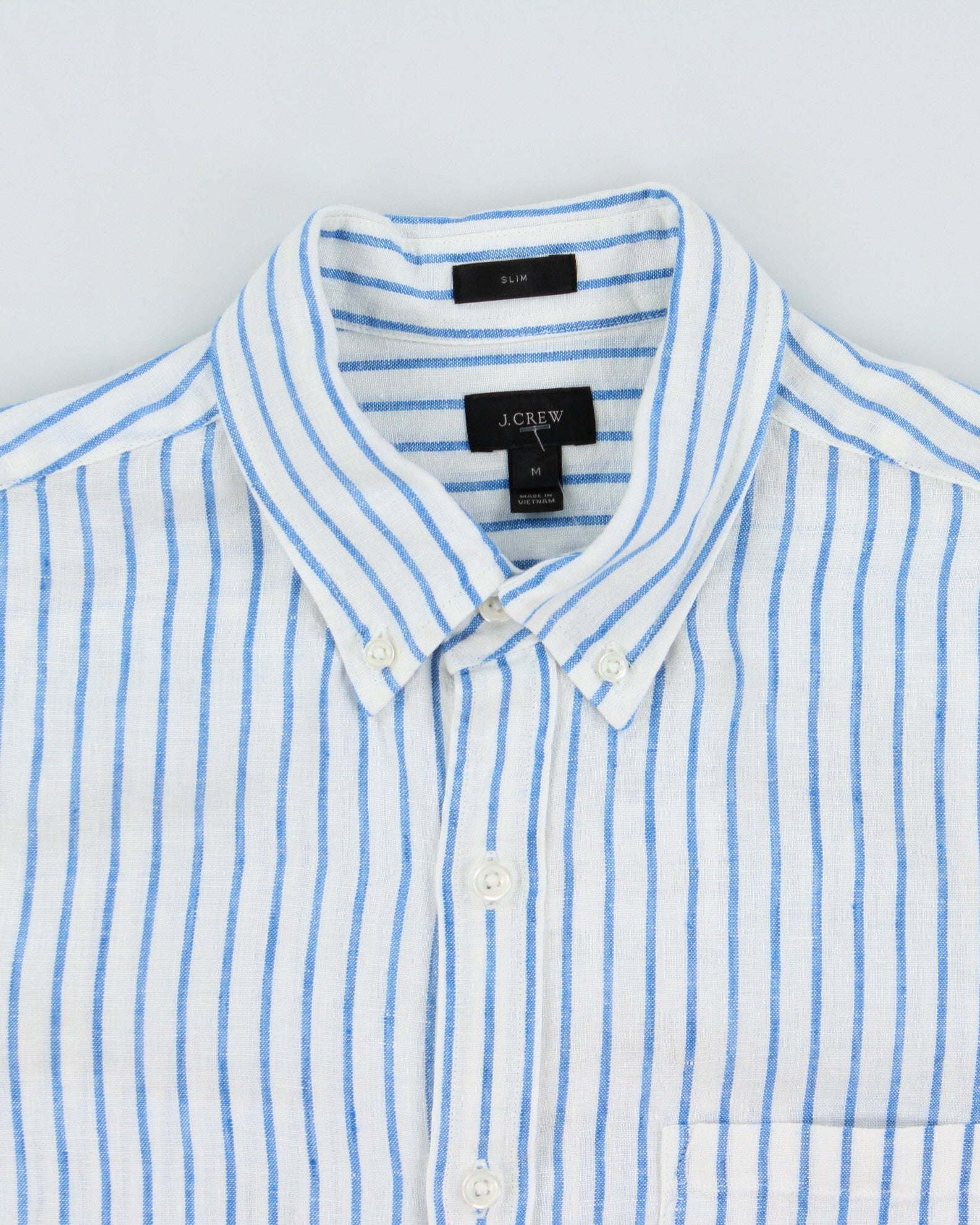 Vintage J.Crew Striped Baird Mcnutt Irish Linen Slim Fit Long Sleeve Shirt - M