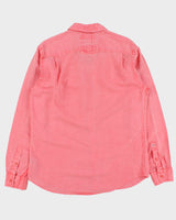 Vintage Guess Acid Wash Pink Linen Blend Regular Fit Long Sleeve Logan Shirt - M