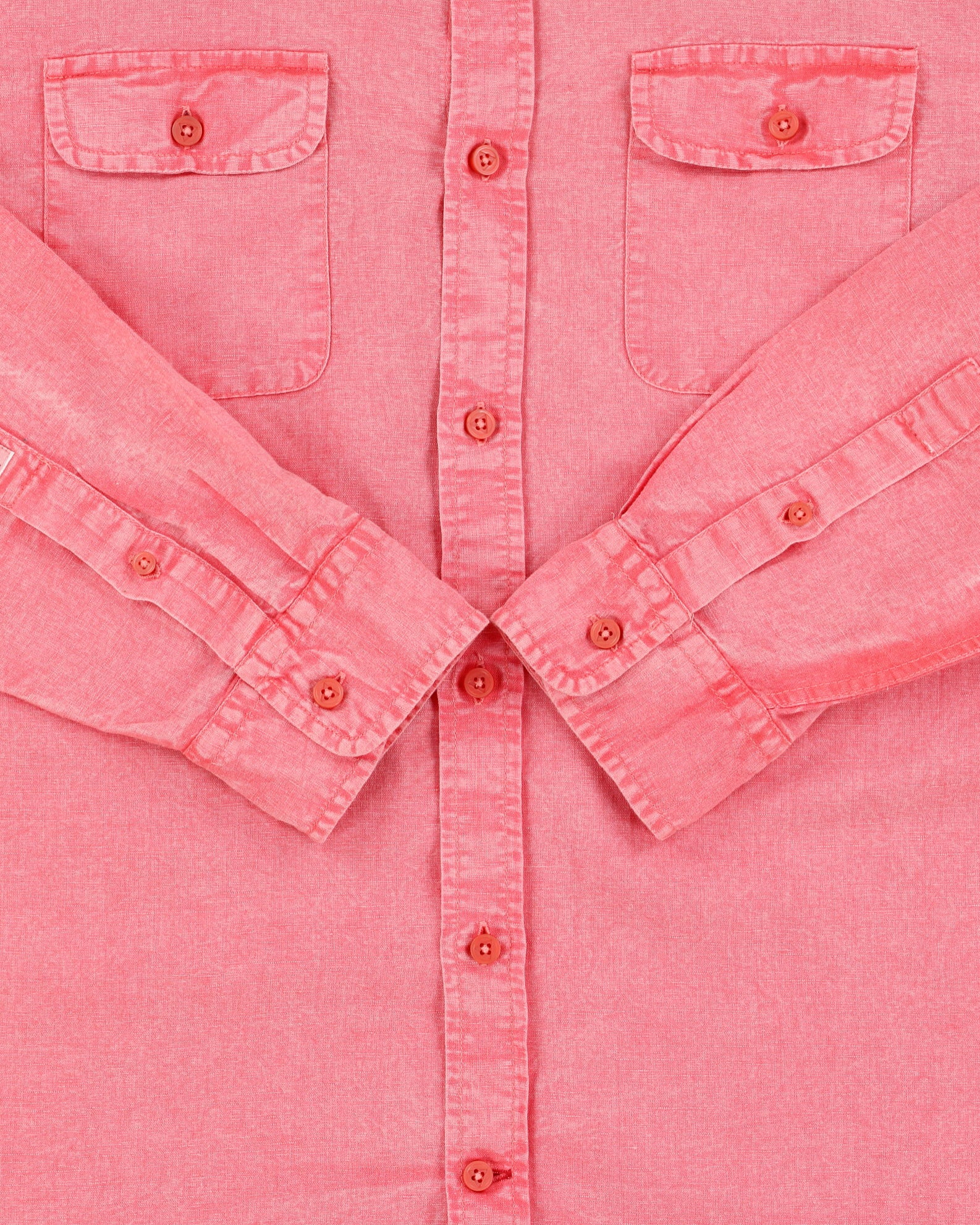 Vintage Guess Acid Wash Pink Linen Blend Regular Fit Long Sleeve Logan Shirt - M