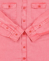 Vintage Guess Acid Wash Pink Linen Blend Regular Fit Long Sleeve Logan Shirt - M