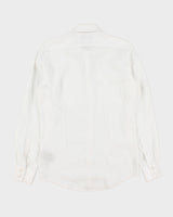 Vintage Y2K 00s Le Chateau White Ocean Wash Linen Long Sleeve Pocket Shirt - S