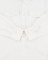 Vintage Y2K 00s Le Chateau White Ocean Wash Linen Long Sleeve Pocket Shirt - S