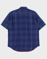 Vintage Y2K 00s Guess Plaid Exposed Hem Short Sleeve Flap Pocket Shirt - L