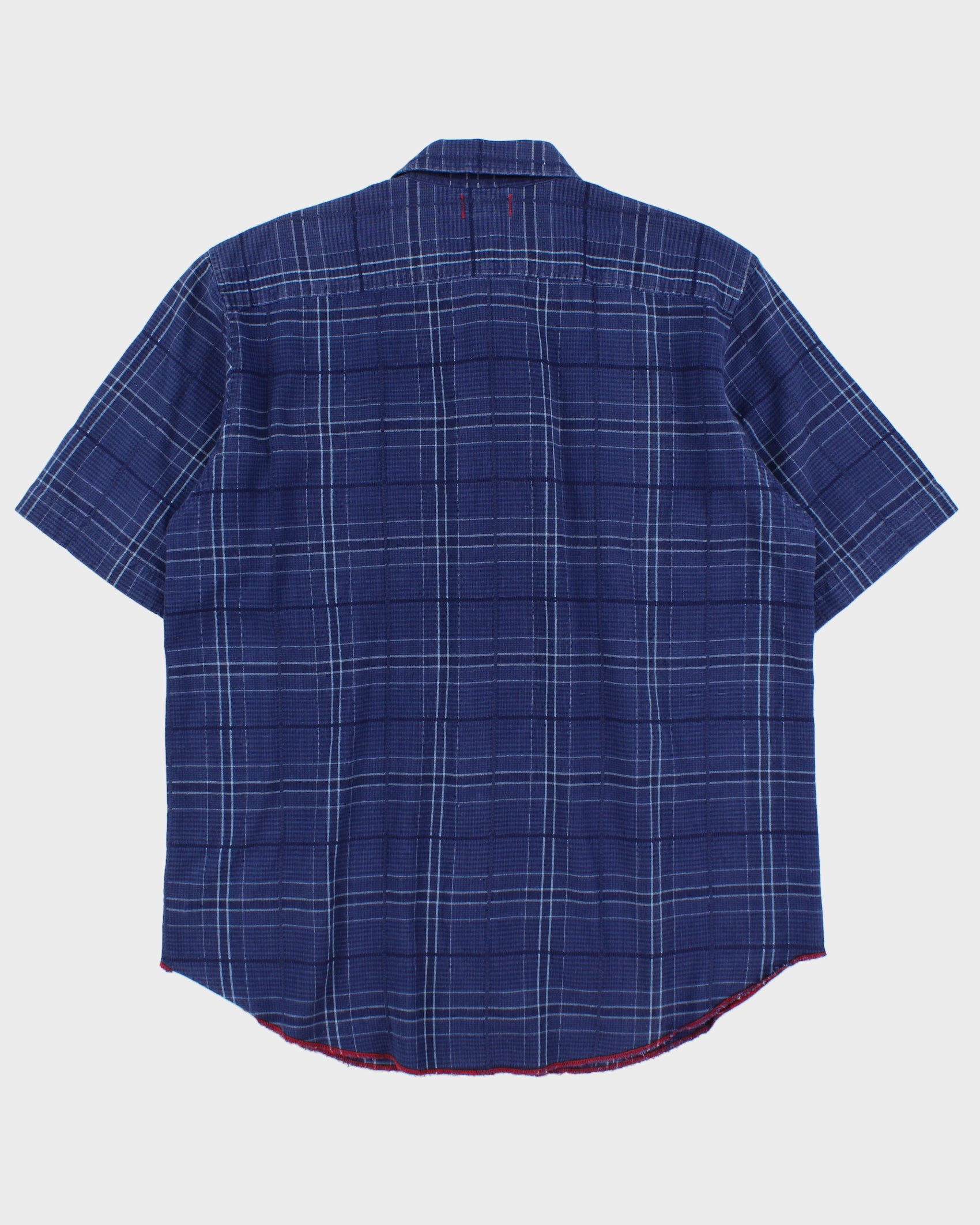 Vintage Y2K 00s Guess Plaid Exposed Hem Short Sleeve Flap Pocket Shirt - L