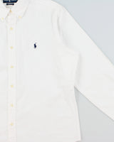 Vintage Y2K 00s Ralph Lauren White Classic Fit Long Sleeve Shirt - L