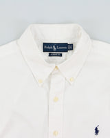 Vintage Y2K 00s Ralph Lauren White Classic Fit Long Sleeve Shirt - L