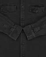 Vintage Stussy Black Denim Snap Button Long Sleeve Hooded Over Shirt - XL