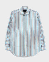 Vintage Y2K 00s Etro Striped Italian Made Long Sleeve Dress Shirt - M