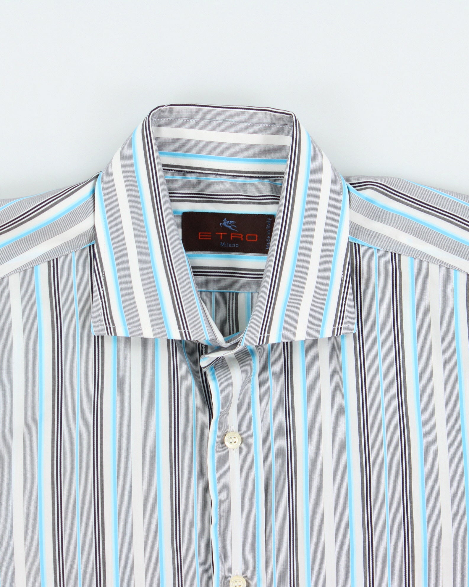 Vintage Y2K 00s Etro Striped Italian Made Long Sleeve Dress Shirt - M