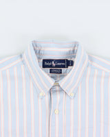 Vintage 1990s Ralph Lauren Yarmouth Striped Long Sleeve Oxford Shirt - M