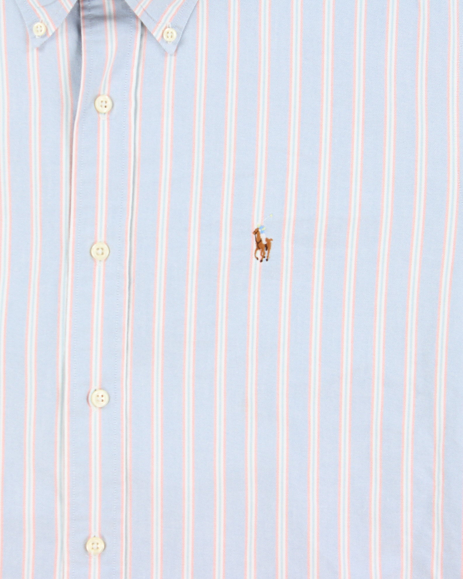 Vintage 1990s Ralph Lauren Yarmouth Striped Long Sleeve Oxford Shirt - M