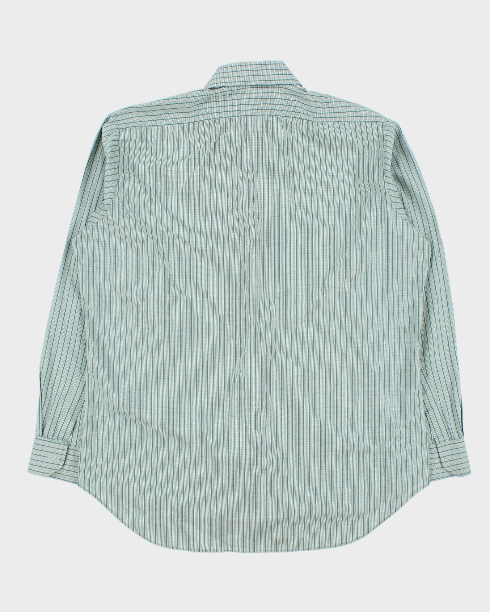 Vintage 1980s Jaeger Check Striped Made In Great Britain Long Sleeve Formal Shirt - L