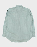 Vintage 1980s Jaeger Check Striped Made In Great Britain Long Sleeve Formal Shirt - L