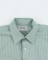 Vintage 1980s Jaeger Check Striped Made In Great Britain Long Sleeve Formal Shirt - L