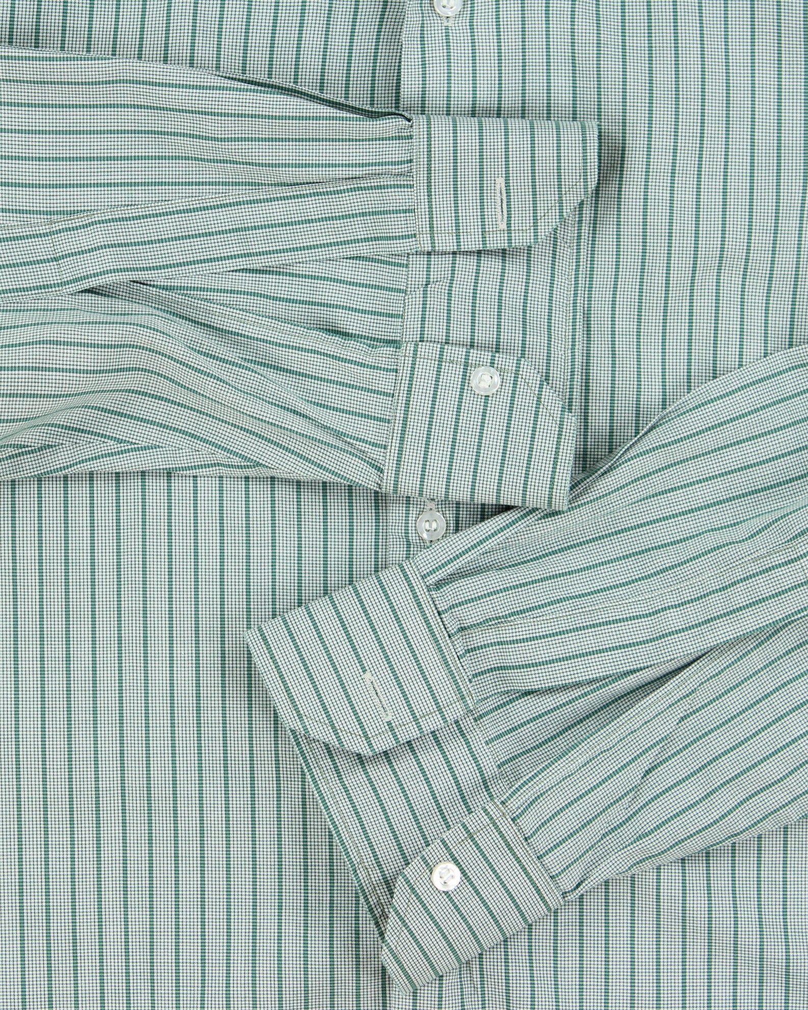 Vintage 1980s Jaeger Check Striped Made In Great Britain Long Sleeve Formal Shirt - L